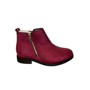 HARVEST LAND Women Chelsea Boots Zip up Ankle l‎ Booties Red Size 6